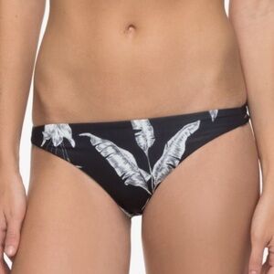 NWT Roxy Black & White Palm Print Bikini Bottoms